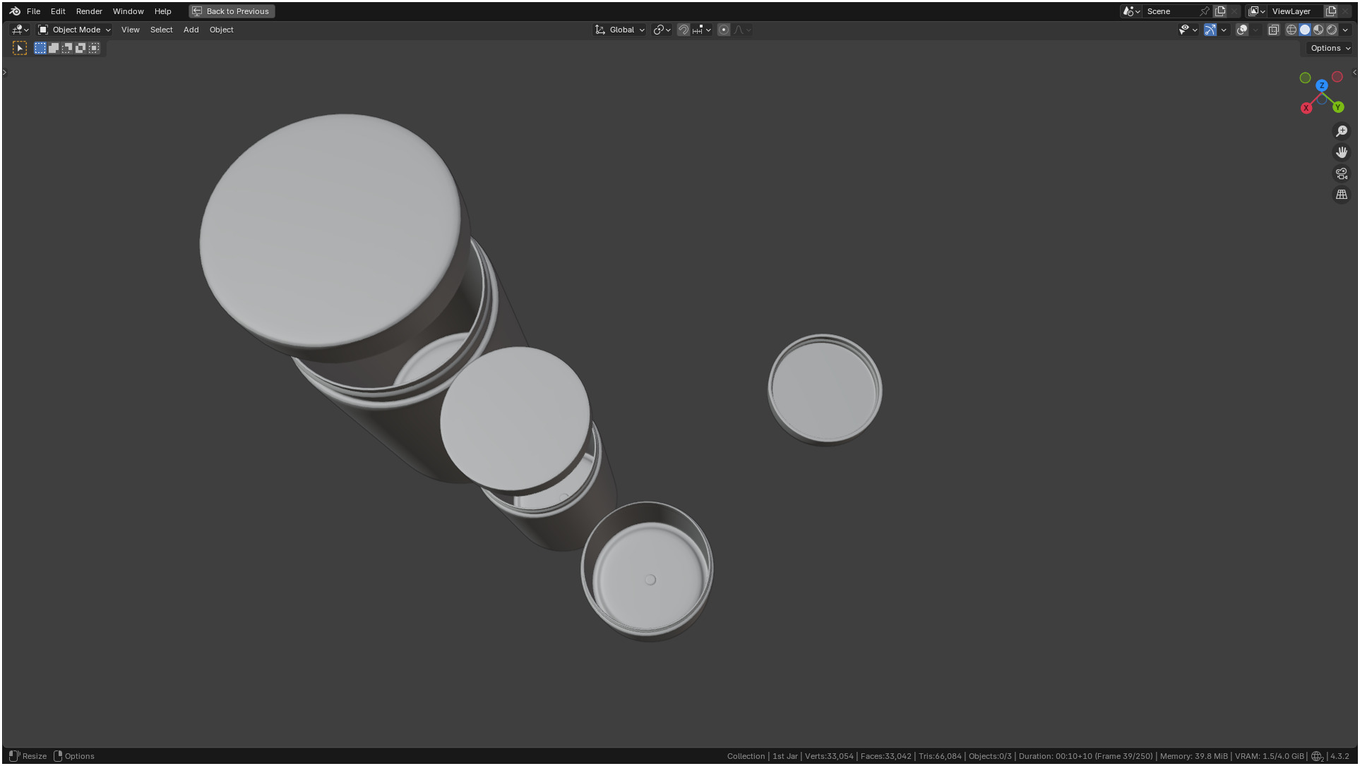 Clear plastic container jar 3D model_9