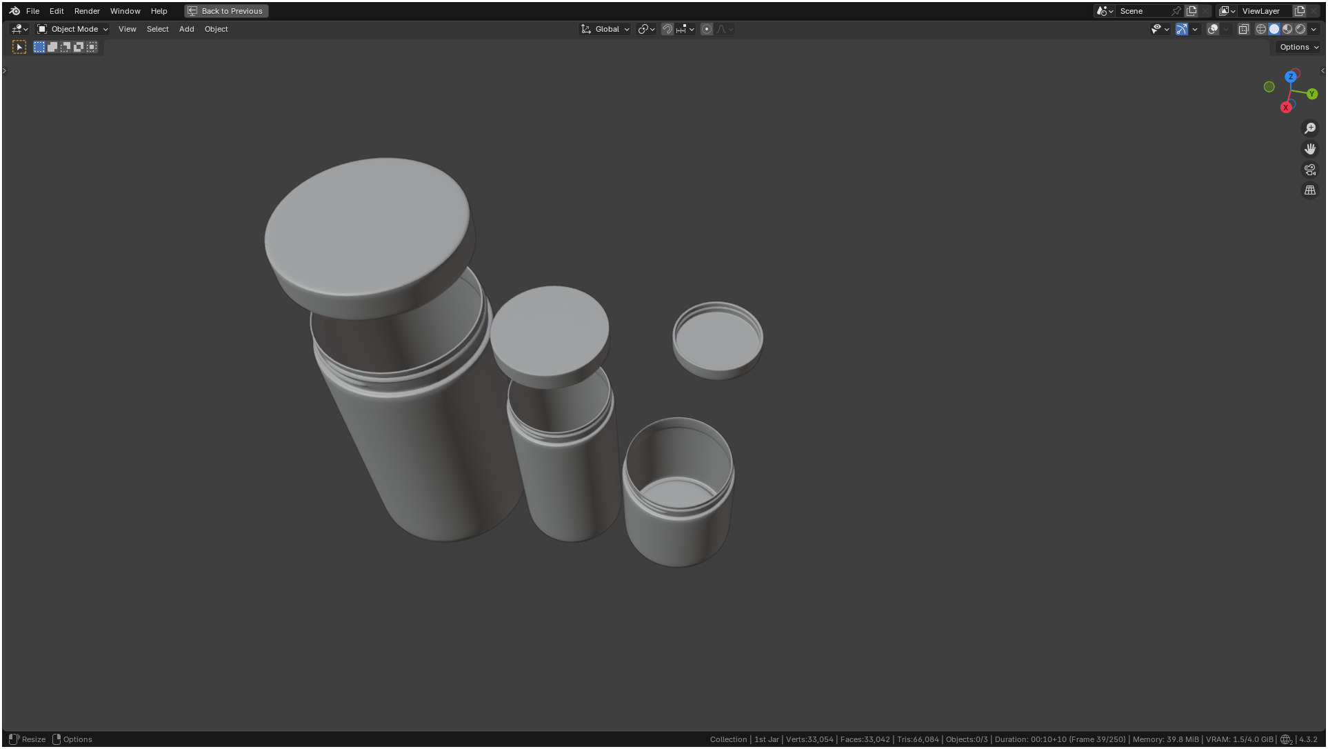 Clear plastic container jar 3D model_6