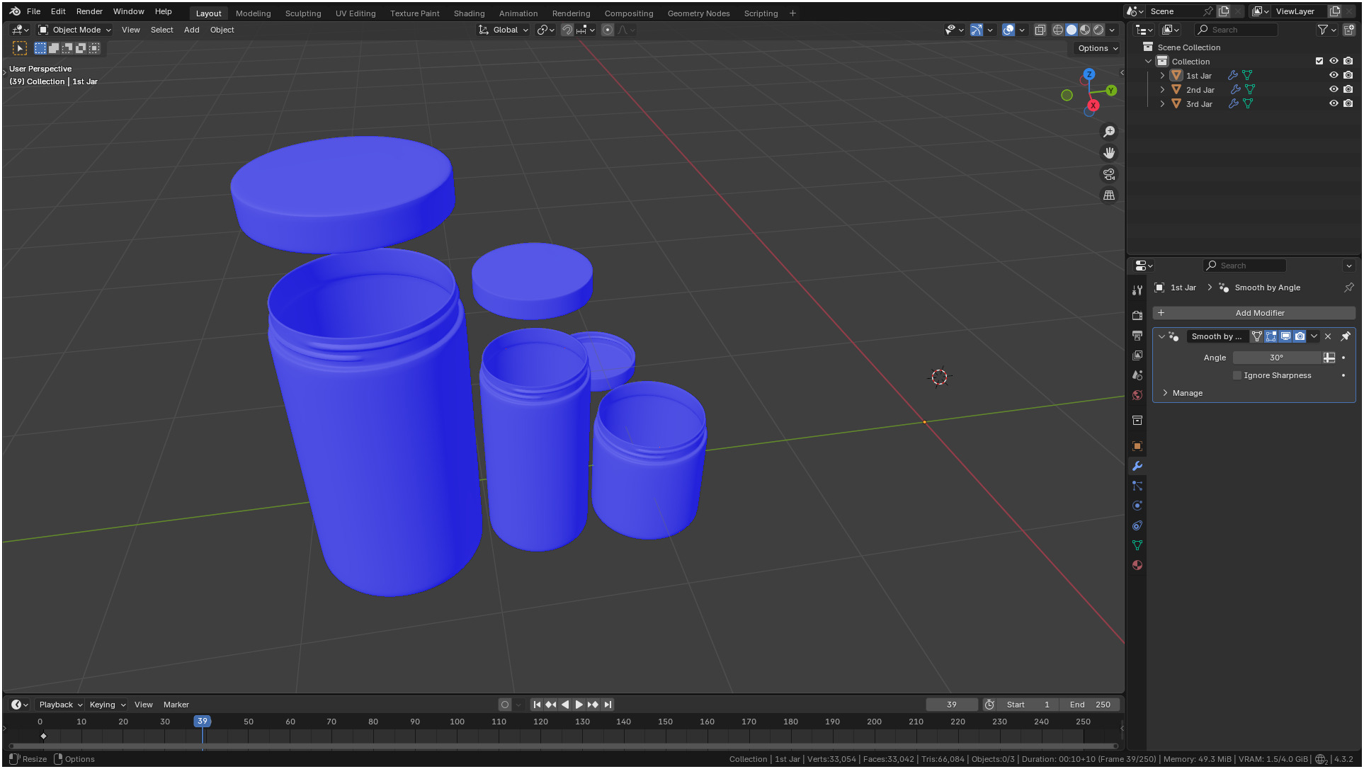 Clear plastic container jar 3D model_28