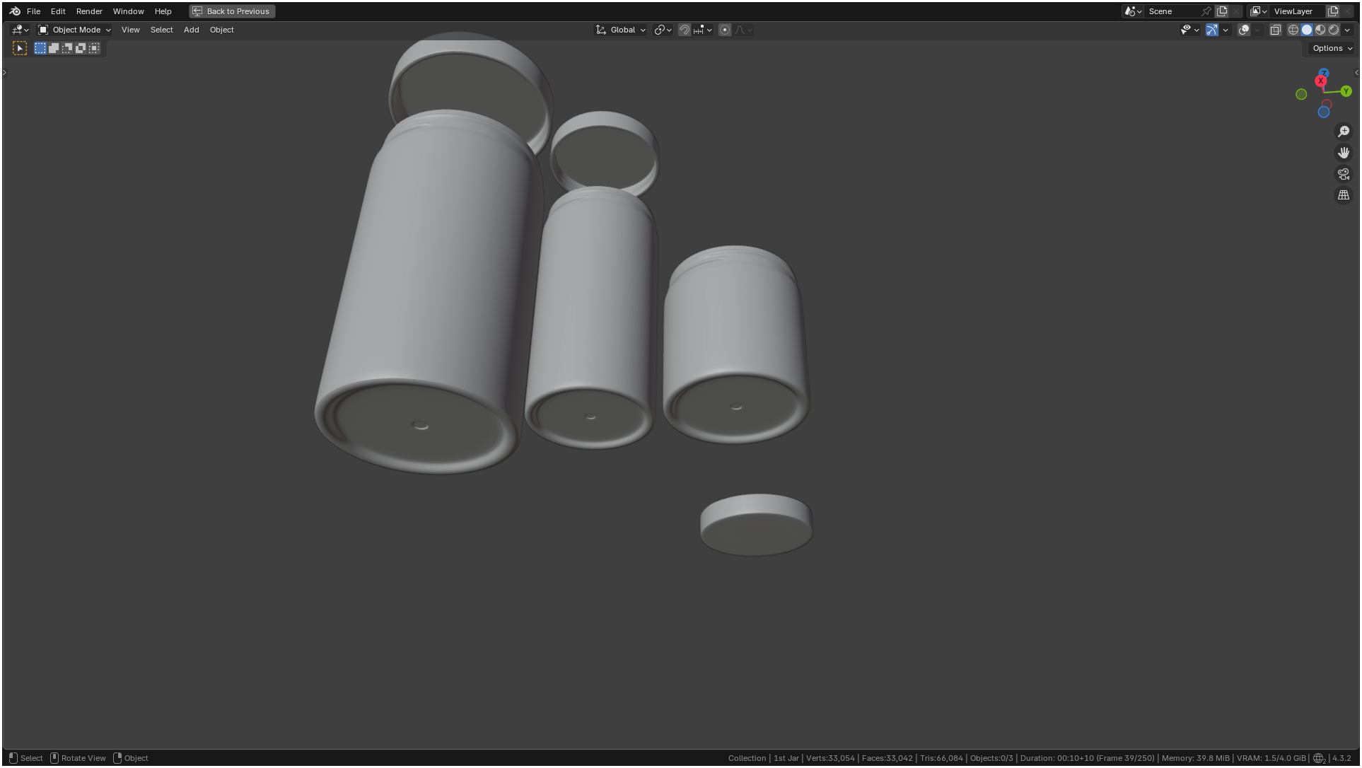 Clear plastic container jar 3D model_8