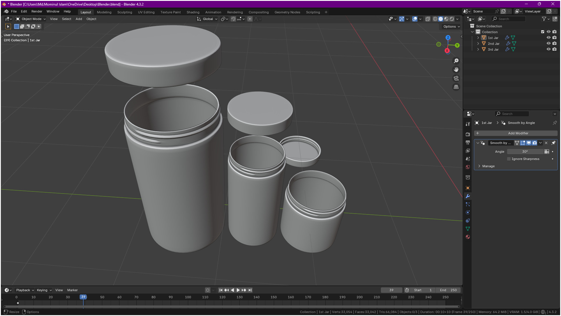 Clear plastic container jar 3D model_51