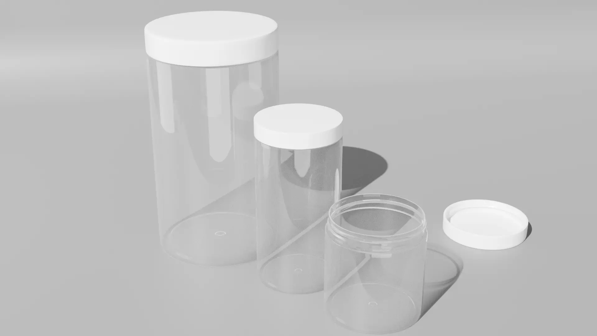 Clear plastic container jar 3D model_0