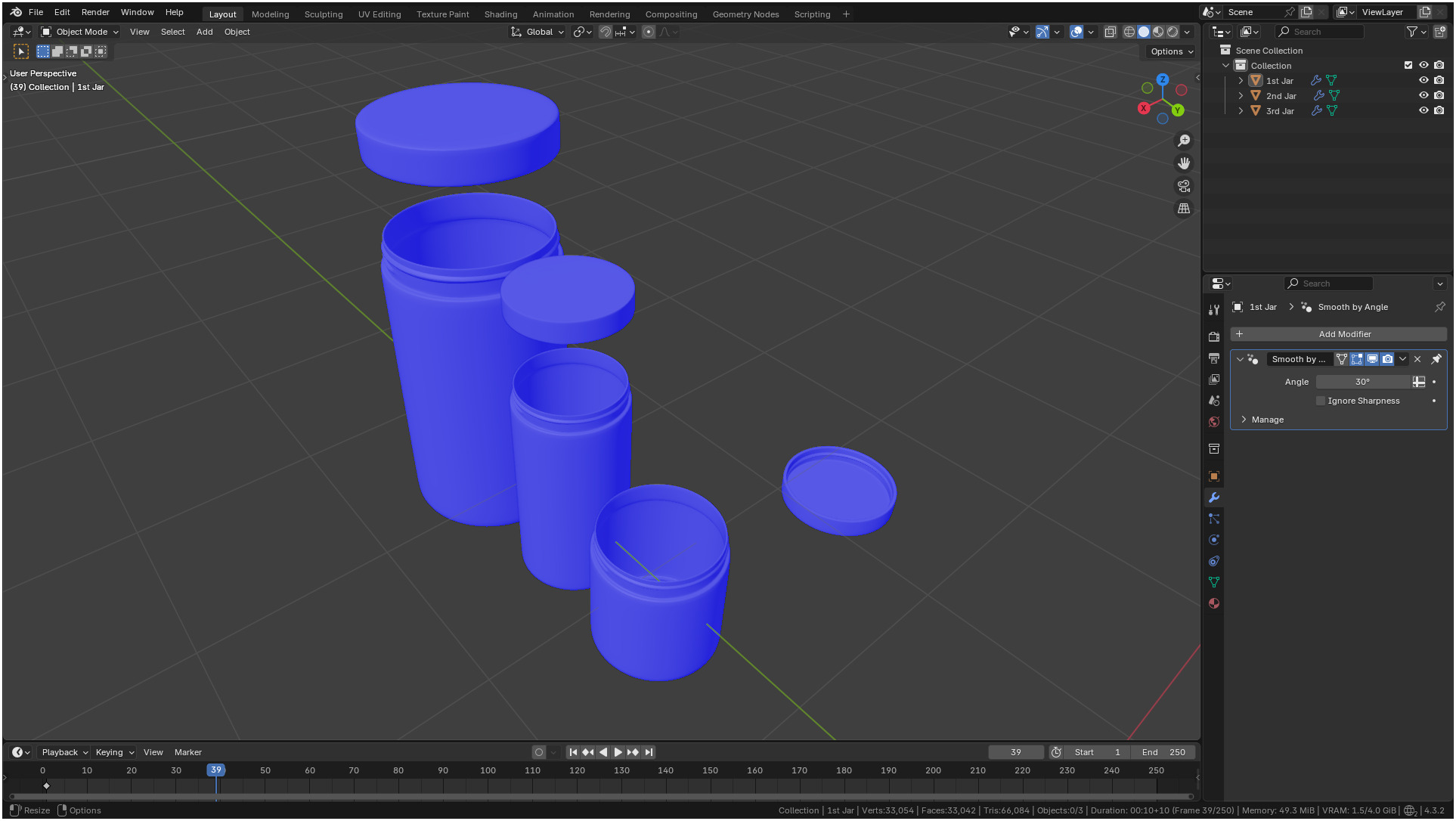 Clear plastic container jar 3D model_29
