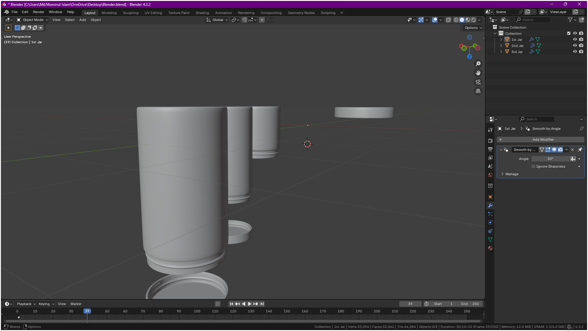Clear plastic container jar 3D model_42