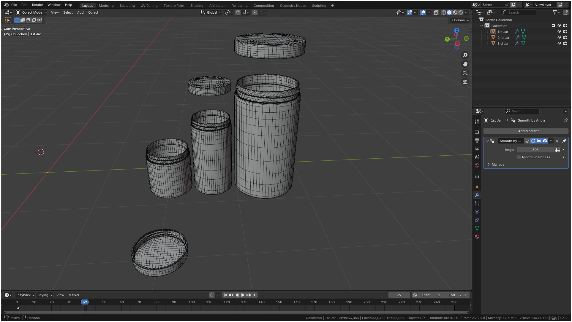 Clear plastic container jar 3D model_20