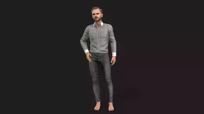 Game Ready 3D Male Character and Fully Rigged