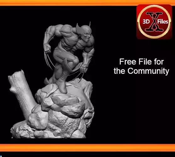 Wolverine X-men Statue - Marvel Statue - 3D Print File STL 3D print model