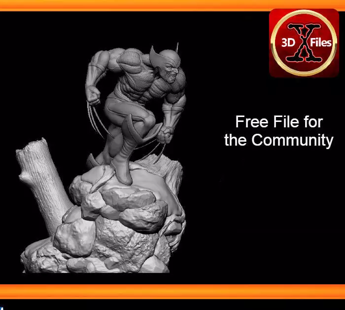 Wolverine X-men Statue - Marvel Statue - 3D Print File STL 3D print model