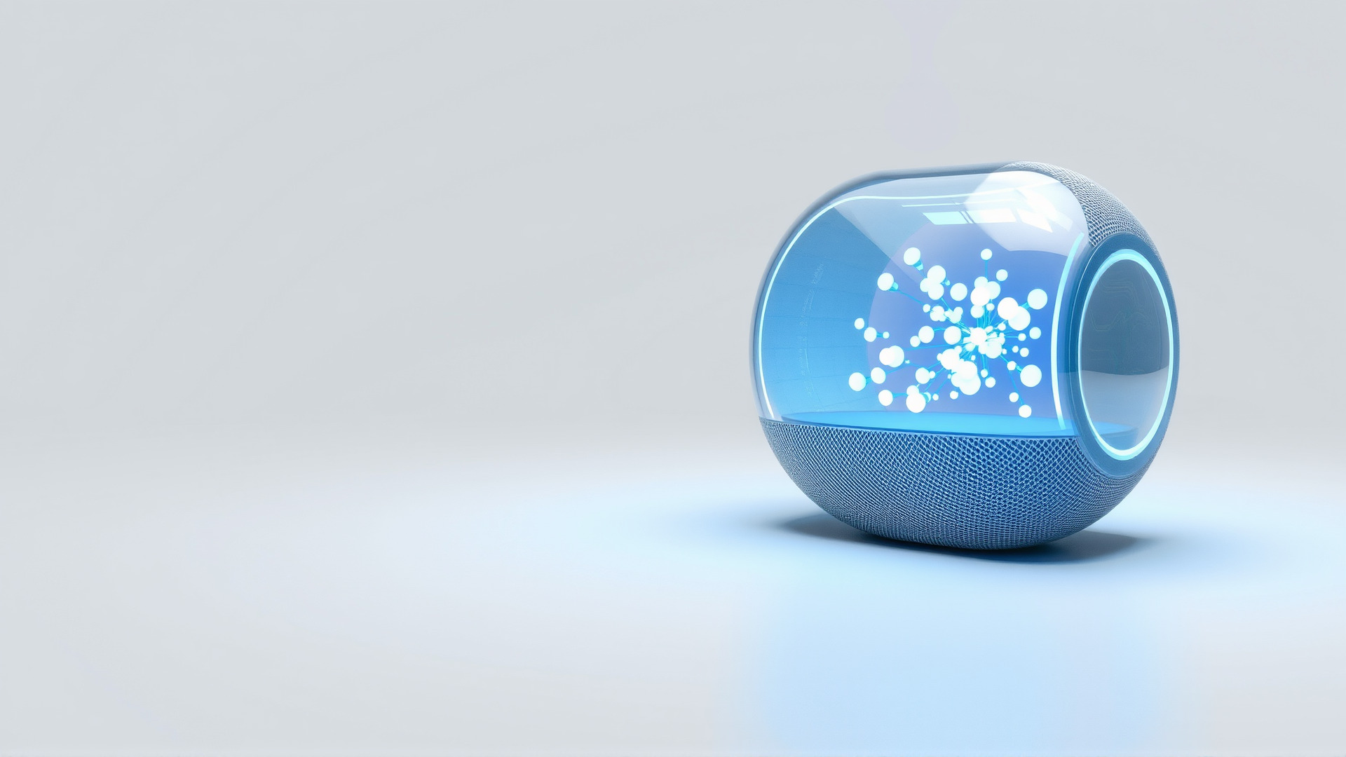 Echoid Glass Cylinder Voice Assistant with Floating Lights Low-poly 3D model_3