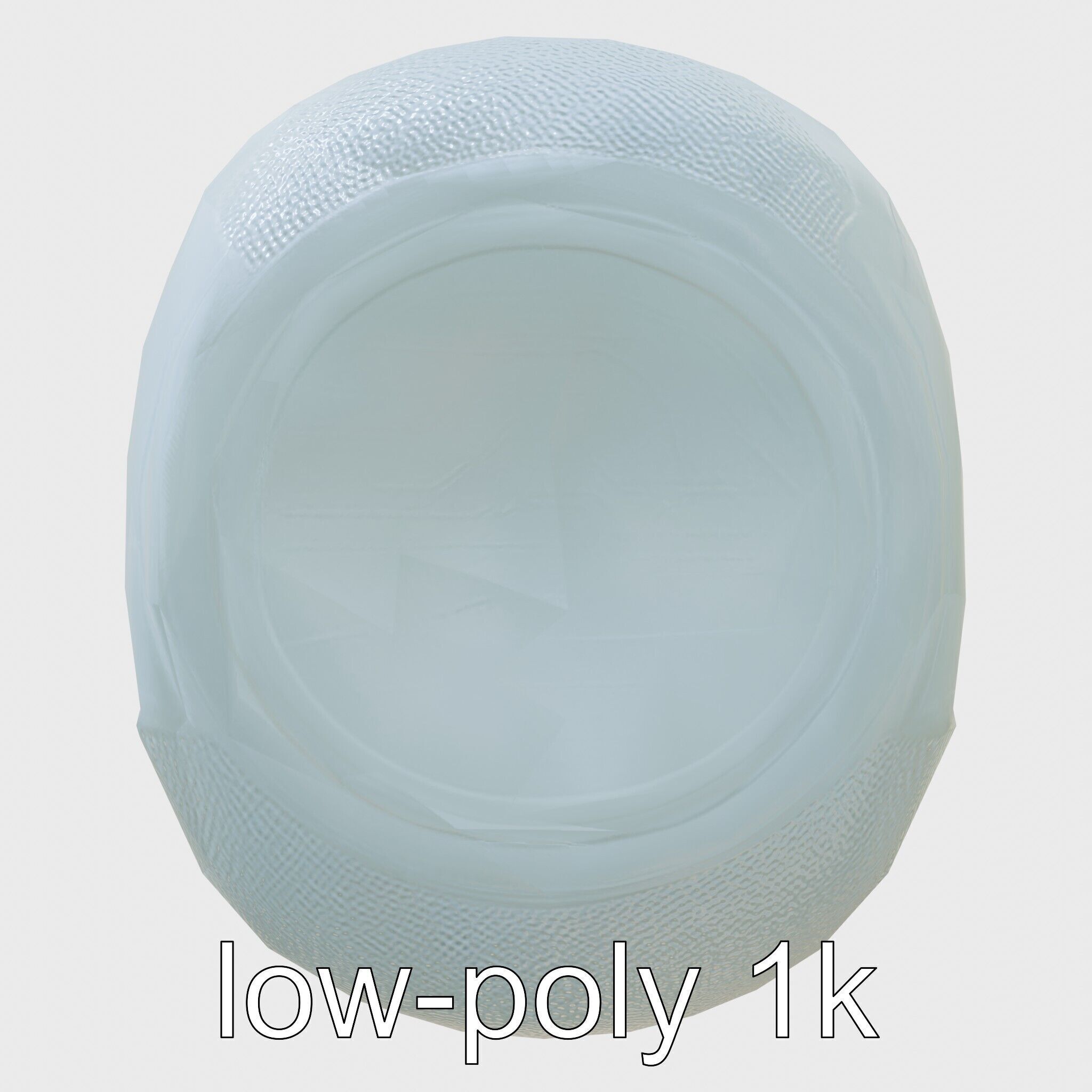 Echoid Glass Cylinder Voice Assistant with Floating Lights Low-poly 3D model_4