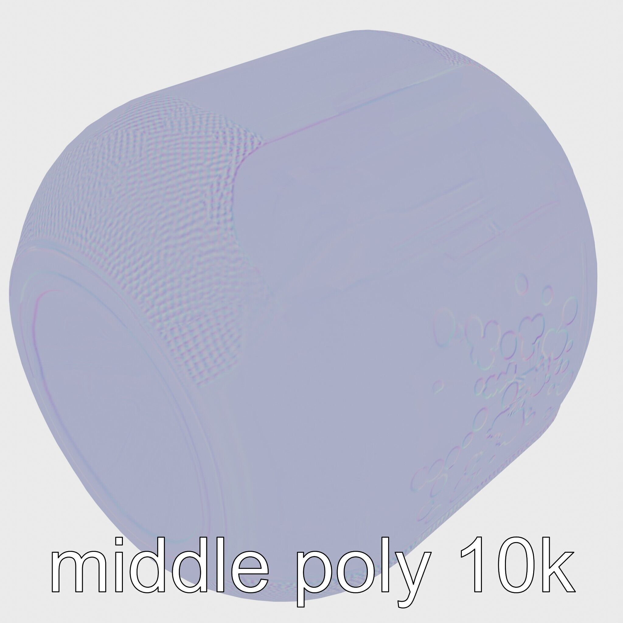 Echoid Glass Cylinder Voice Assistant with Floating Lights Low-poly 3D model_22