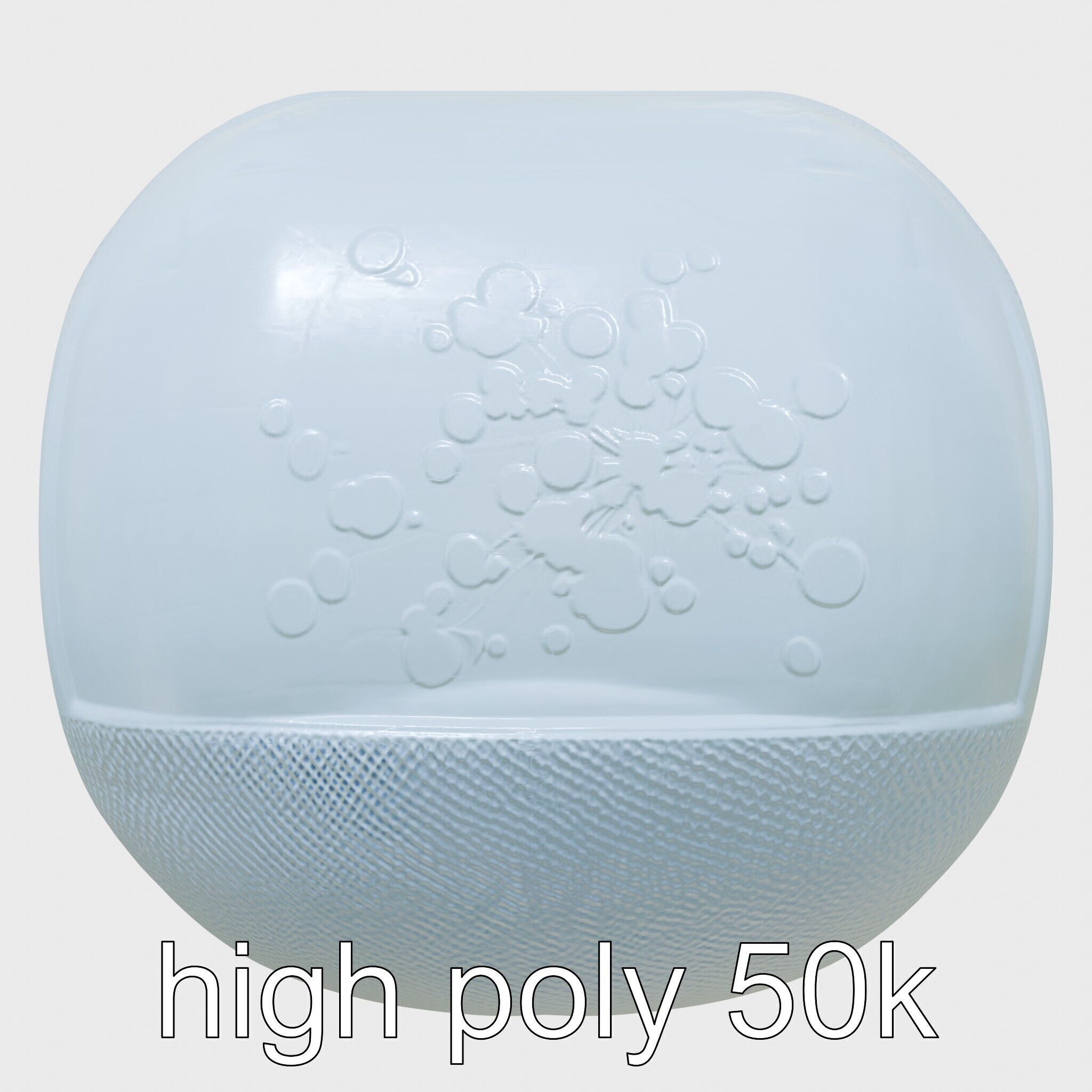 Echoid Glass Cylinder Voice Assistant with Floating Lights Low-poly 3D model_15