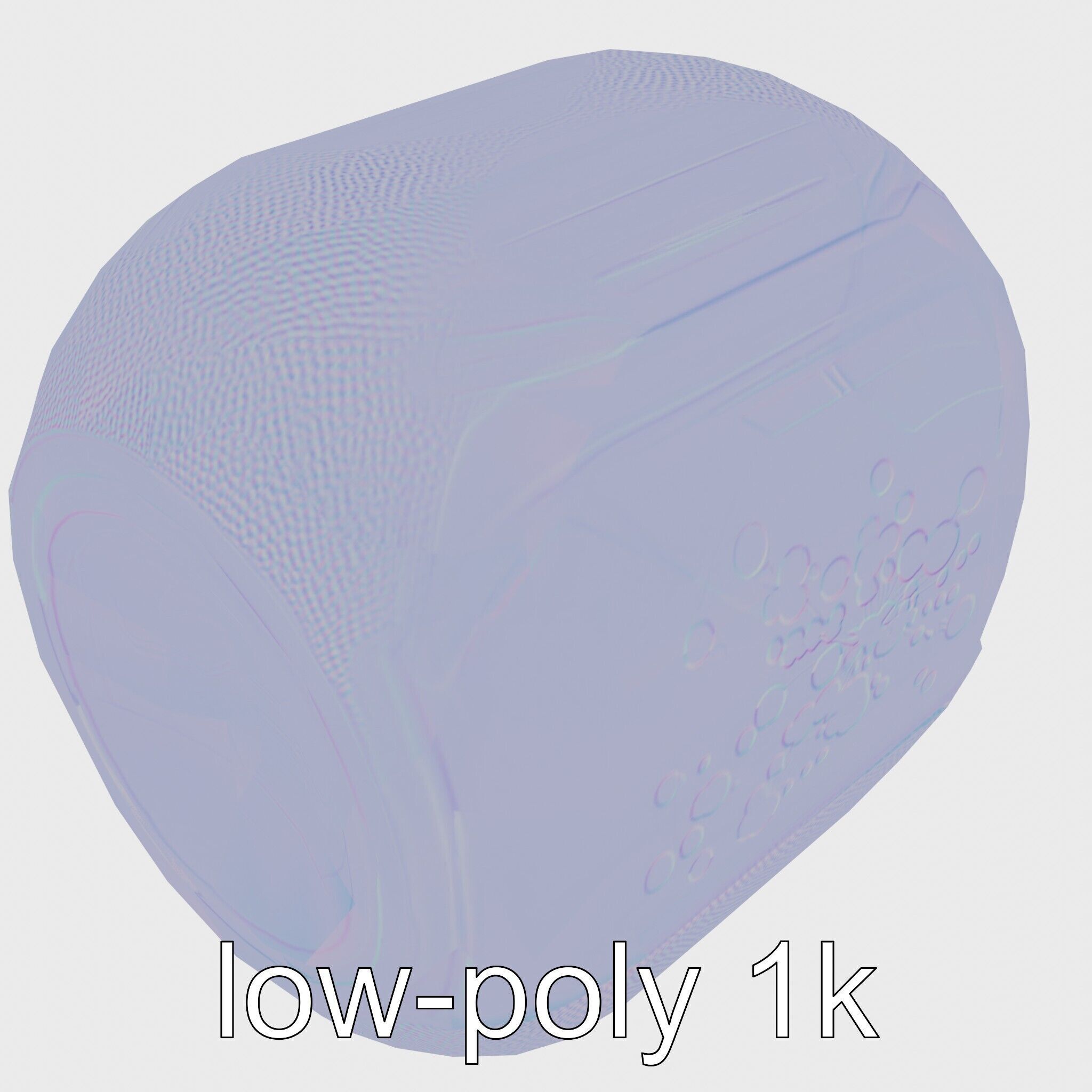 Echoid Glass Cylinder Voice Assistant with Floating Lights Low-poly 3D model_21