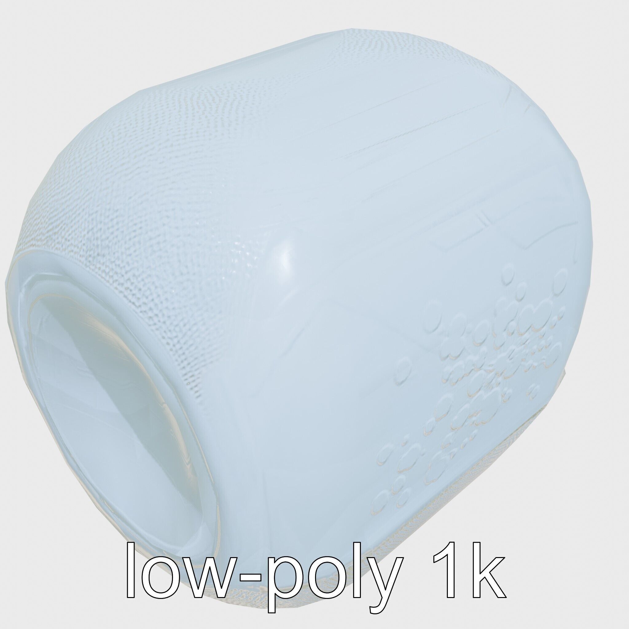 Echoid Glass Cylinder Voice Assistant with Floating Lights Low-poly 3D model_10