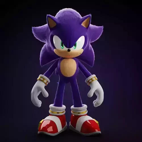 SONIC purple edition  Rigged and animated