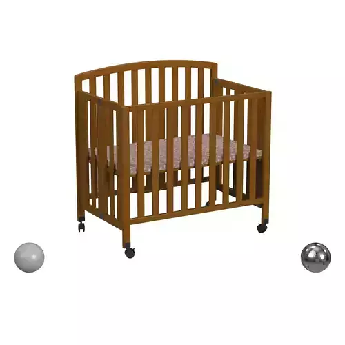 Dylan Folding Portable 3-in-1 Mini Crib and Twin Bed in Chestnut