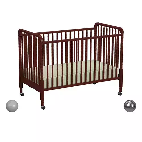 Jenny Lind 3-in-1 Convertible Crib in Rich Cherry 3D model