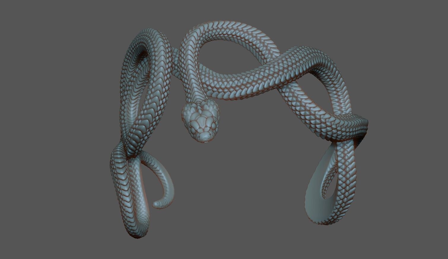 Snake Ring CAD 3D print model_5