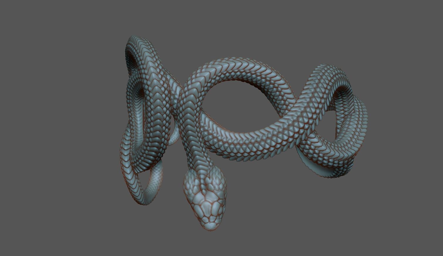 Snake Ring CAD 3D print model_6