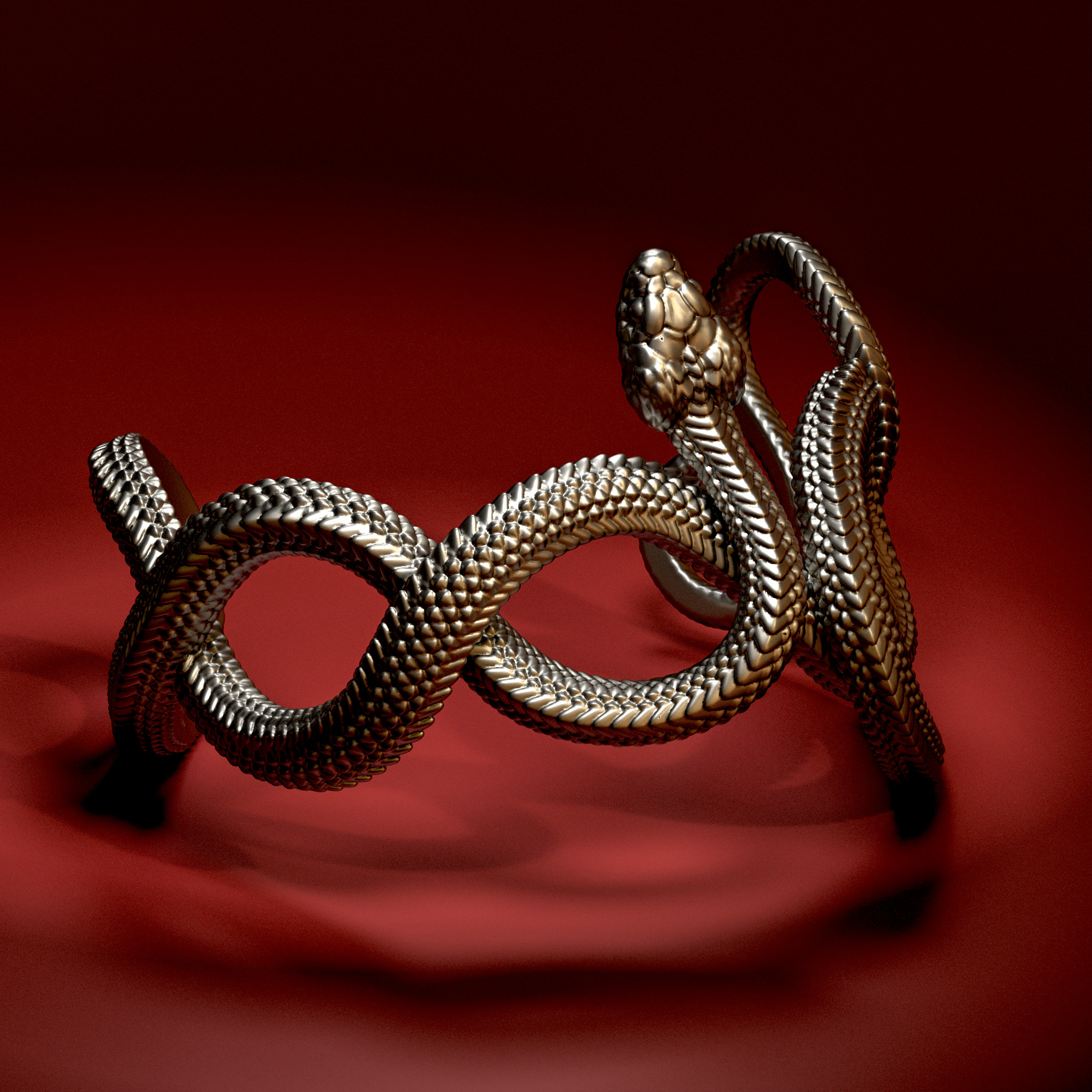 Snake Ring CAD 3D print model_1