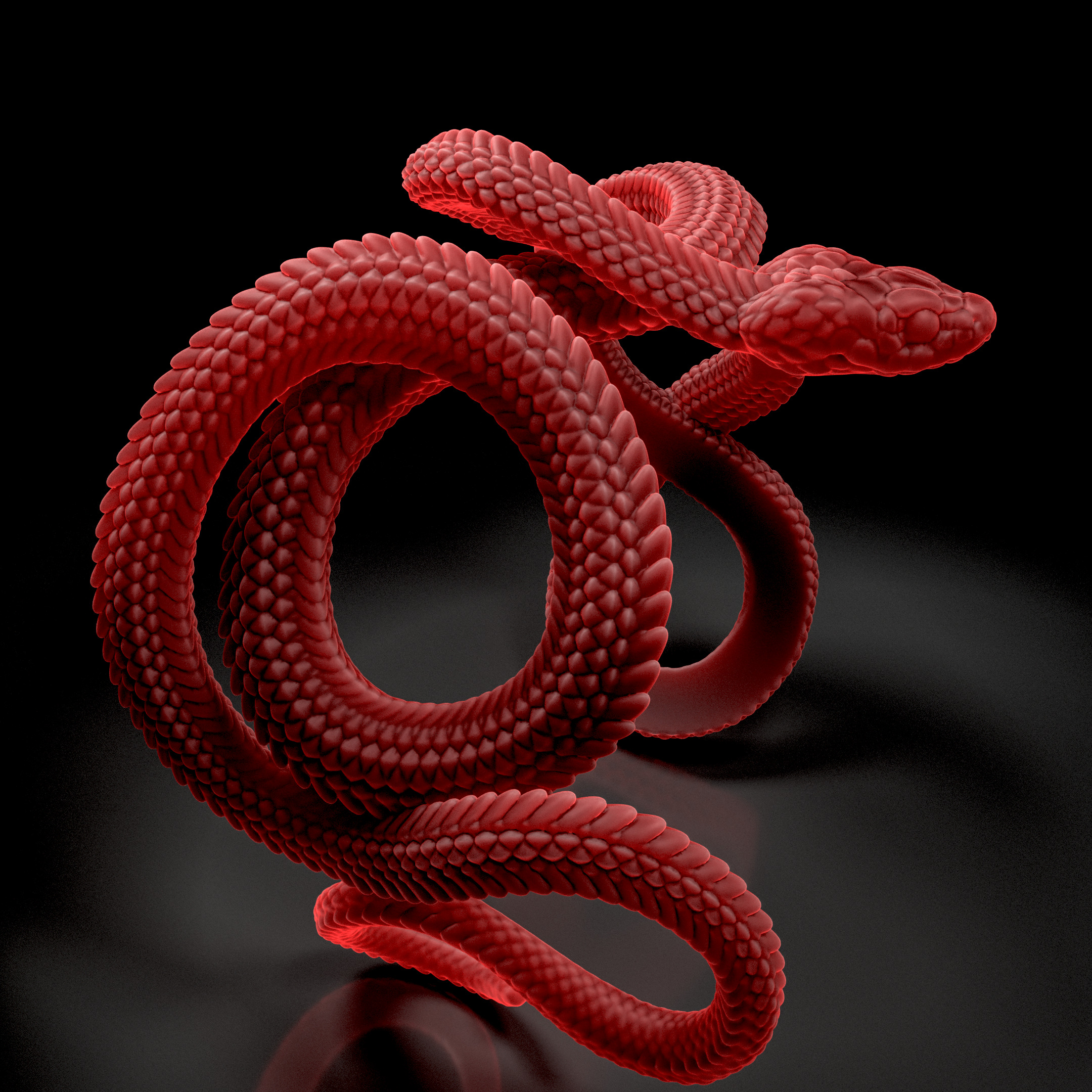 Snake Ring CAD 3D print model_2