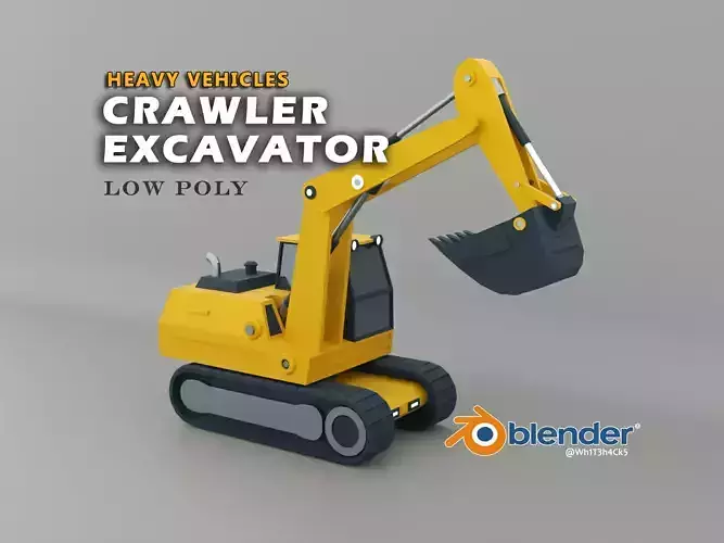 Crawler Excavator - Heavy Vehicle Free low-poly 3D model