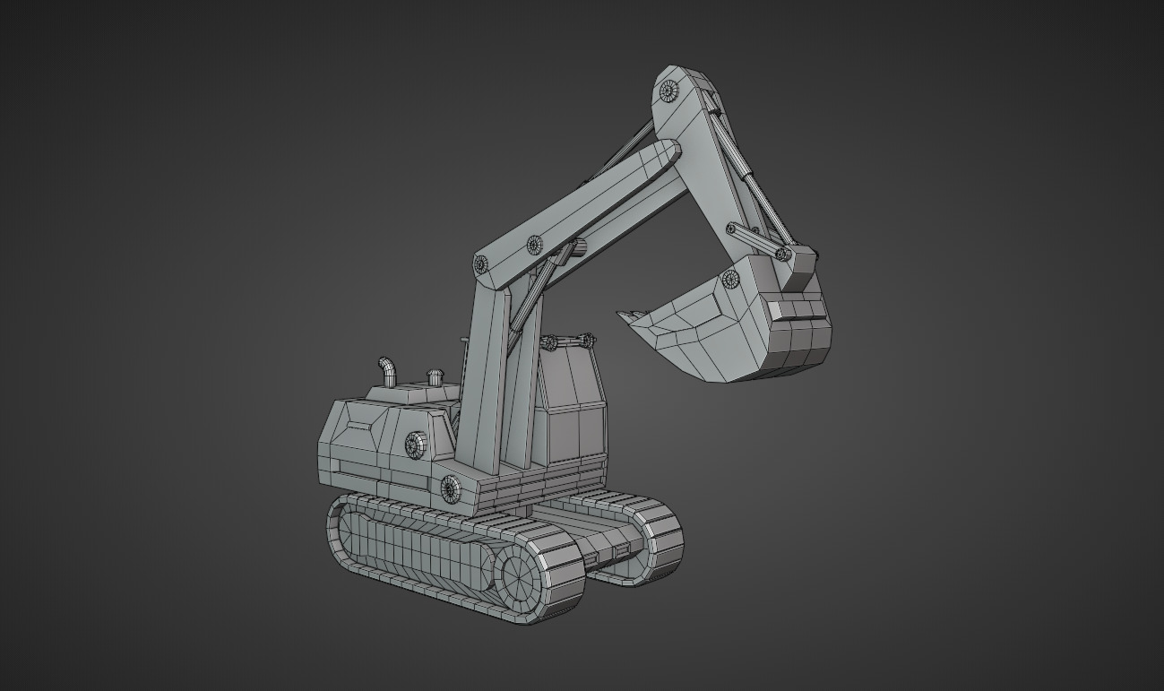 Crawler Excavator - Heavy Vehicle Free low-poly 3D model_11