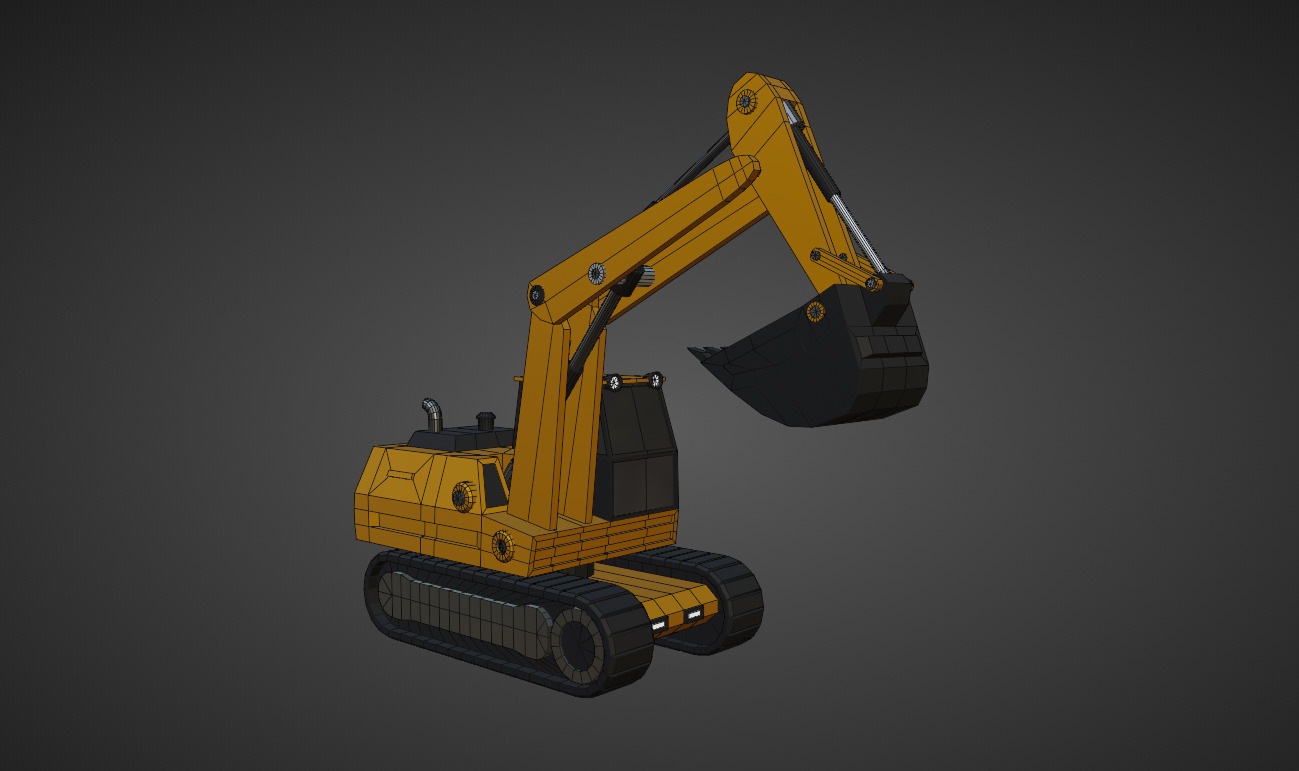 Crawler Excavator - Heavy Vehicle Free low-poly 3D model_10