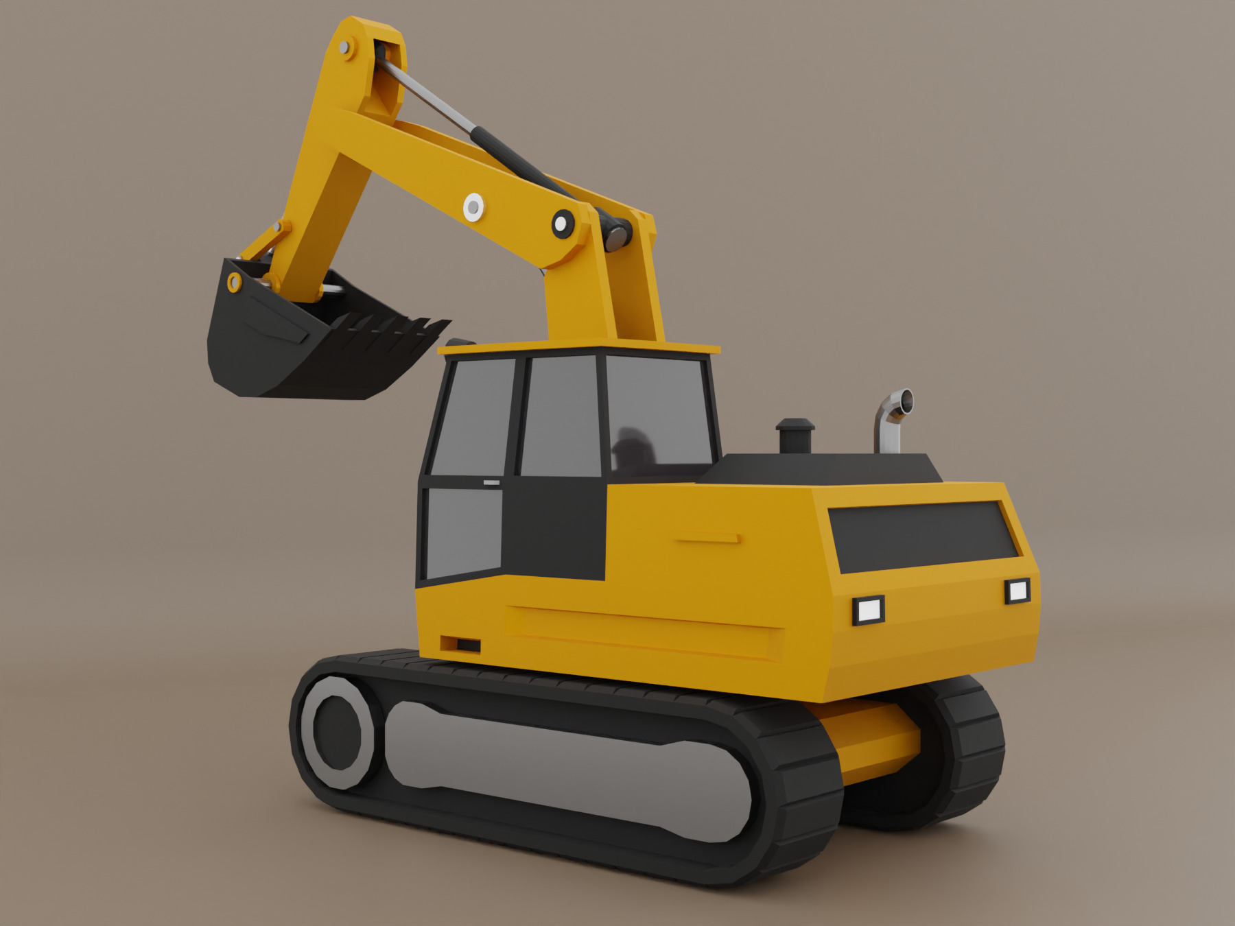 Crawler Excavator - Heavy Vehicle Free low-poly 3D model_4
