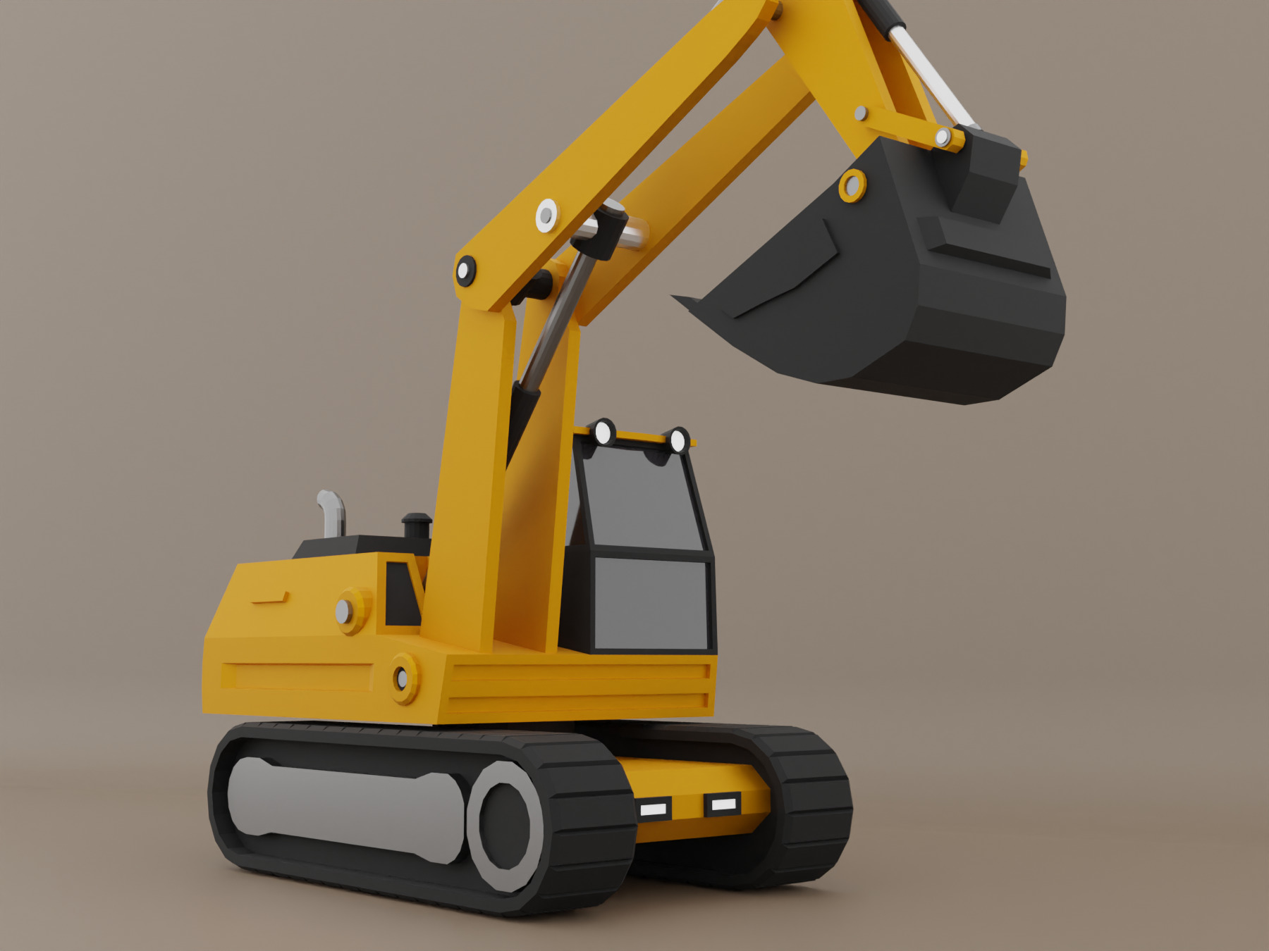 Crawler Excavator - Heavy Vehicle Free low-poly 3D model_2