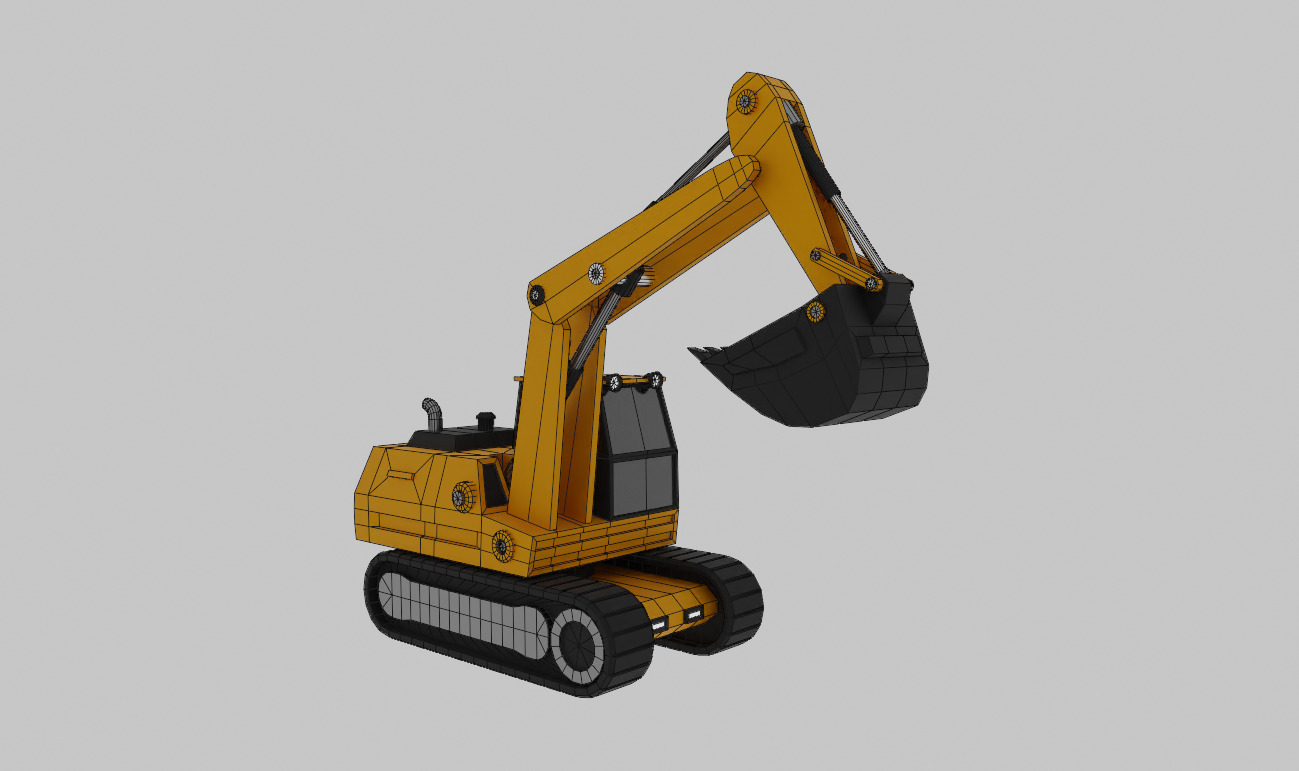 Crawler Excavator - Heavy Vehicle Free low-poly 3D model_9