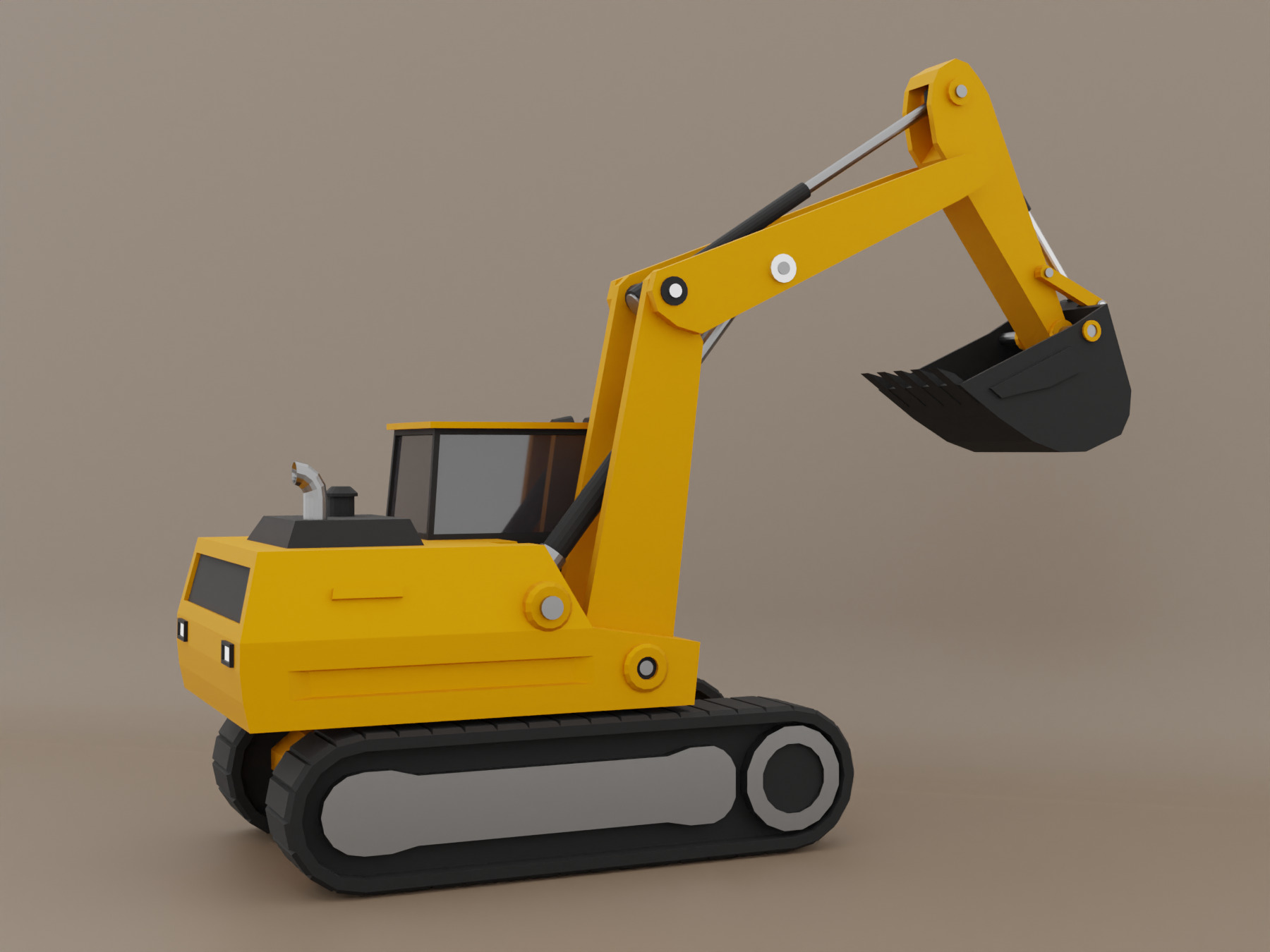 Crawler Excavator - Heavy Vehicle Free low-poly 3D model_1
