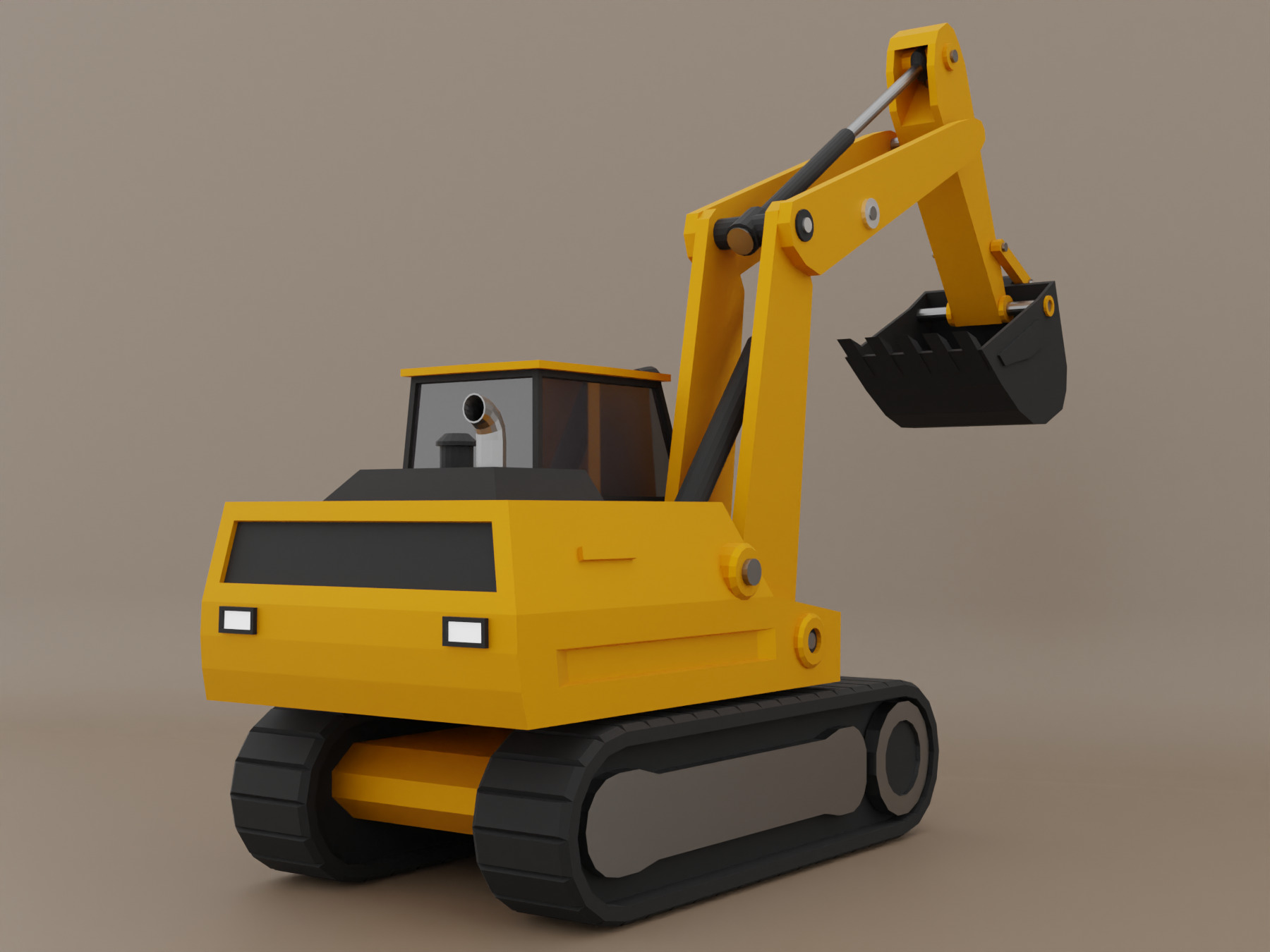 Crawler Excavator - Heavy Vehicle Free low-poly 3D model_3