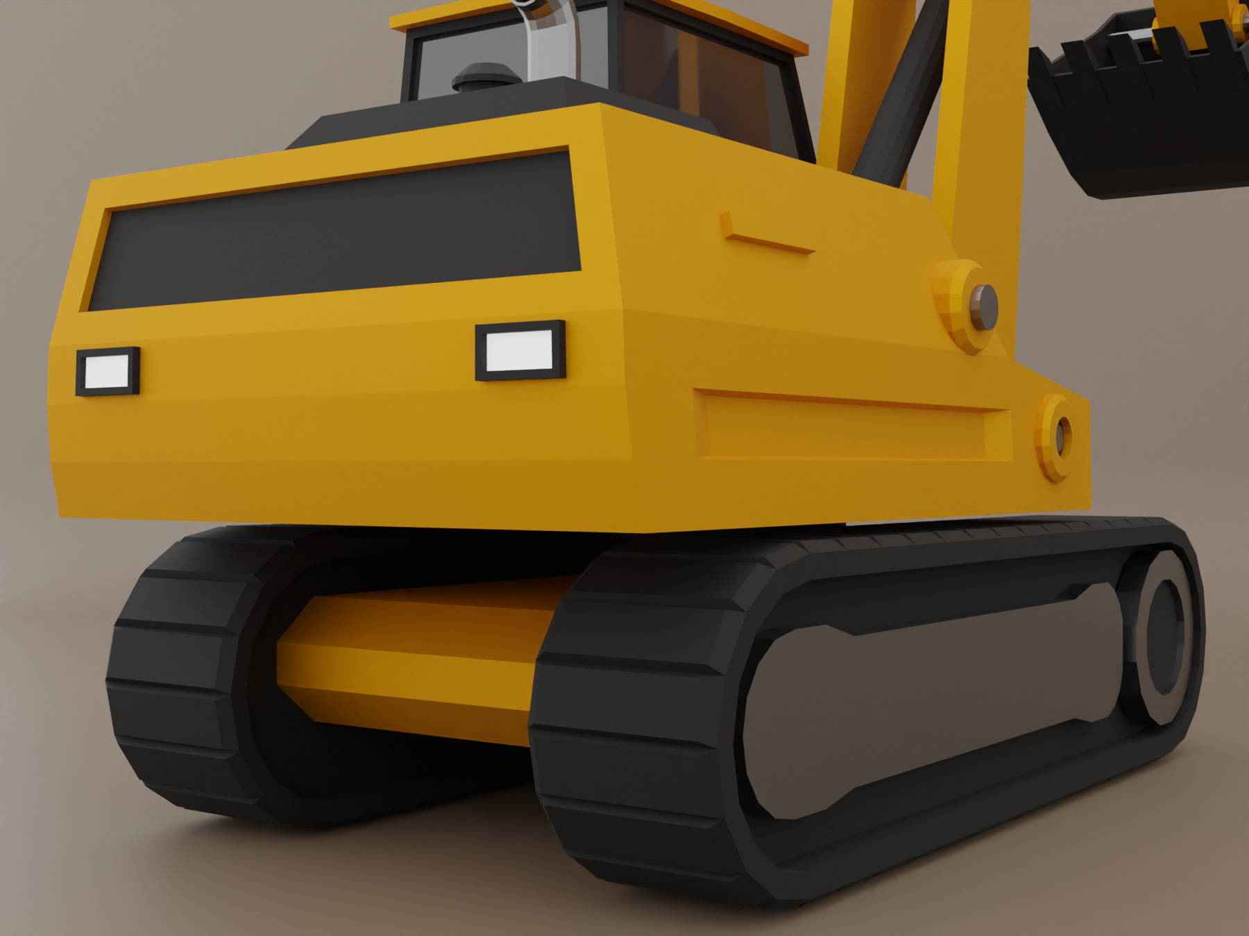 Crawler Excavator - Heavy Vehicle Free low-poly 3D model_8