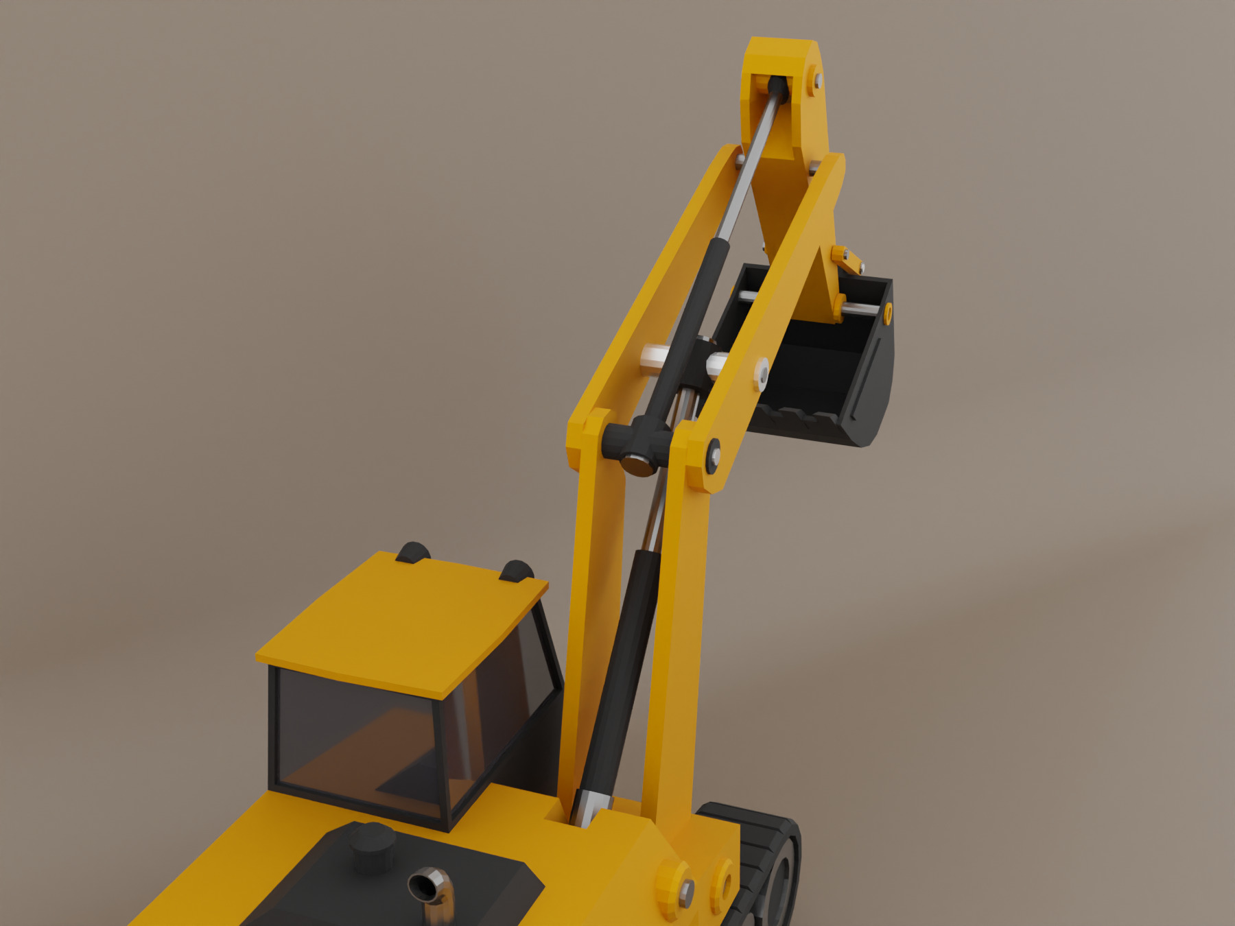 Crawler Excavator - Heavy Vehicle Free low-poly 3D model_6