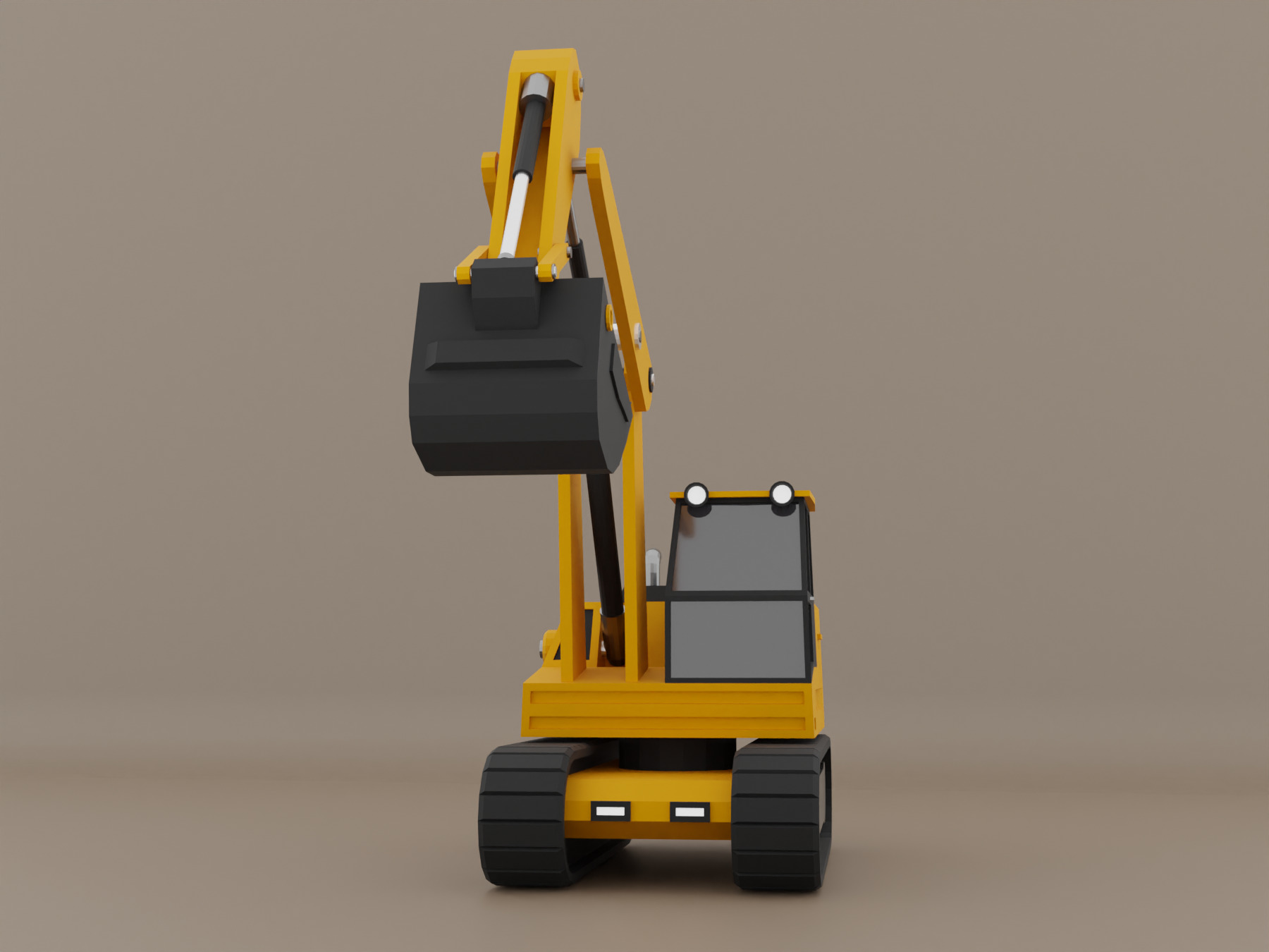 Crawler Excavator - Heavy Vehicle Free low-poly 3D model_7