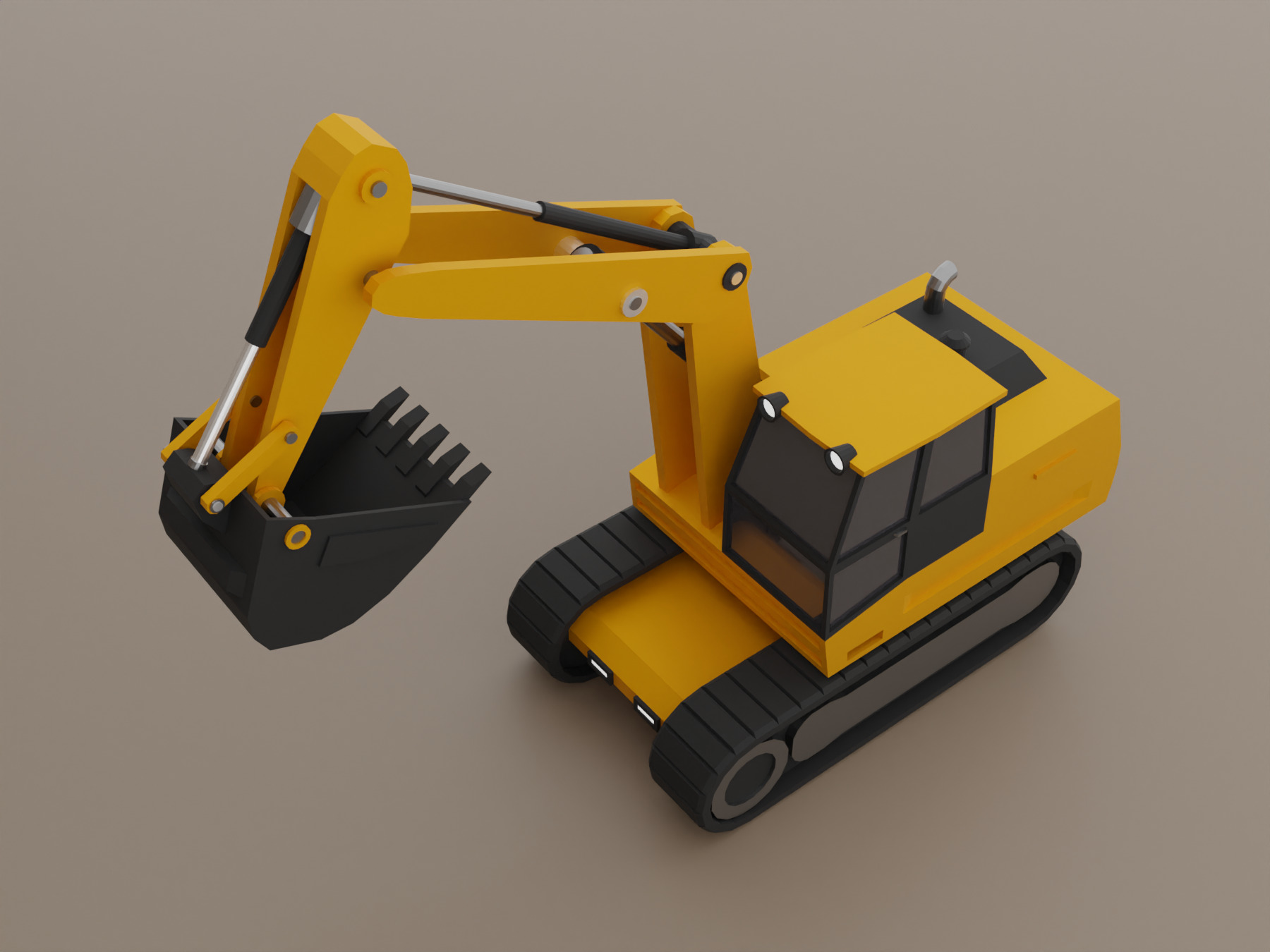 Crawler Excavator - Heavy Vehicle Free low-poly 3D model_5