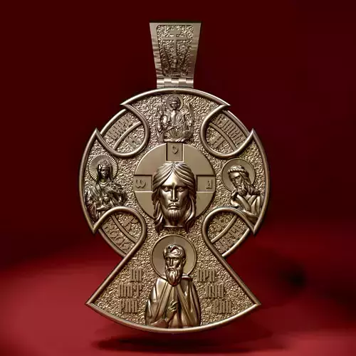 Orthodox Cross Pendant CAD