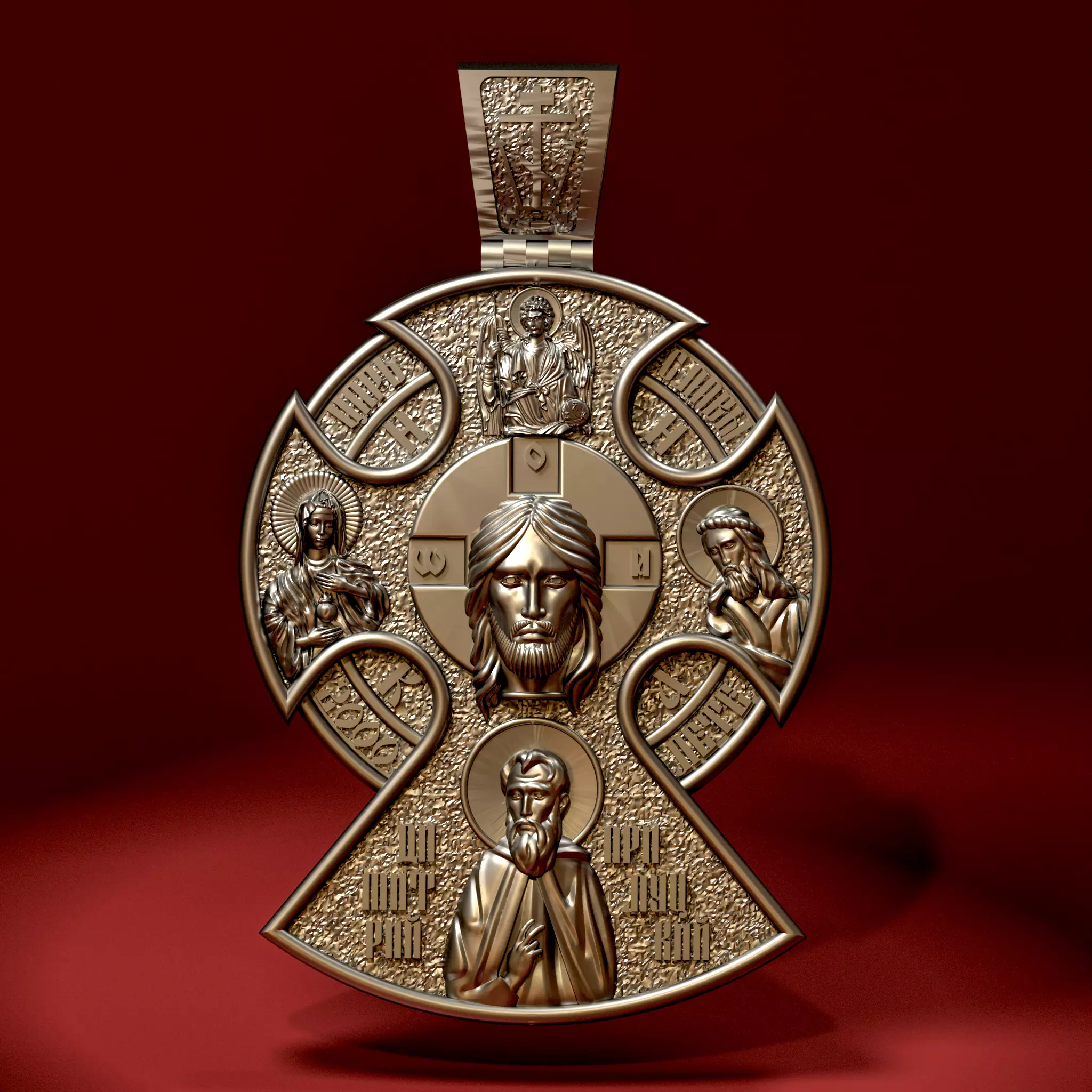 Orthodox Cross Pendant CAD 3D print model