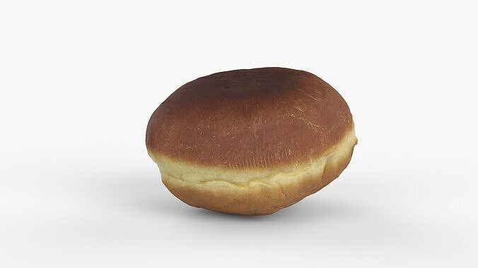 Photorealistic 3D scan of jelly donut or German Jam Doughnut Low-poly 3D model 3