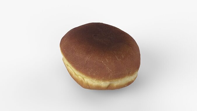 Photorealistic 3D scan of jelly donut or German Jam Doughnut Low-poly 3D model 2
