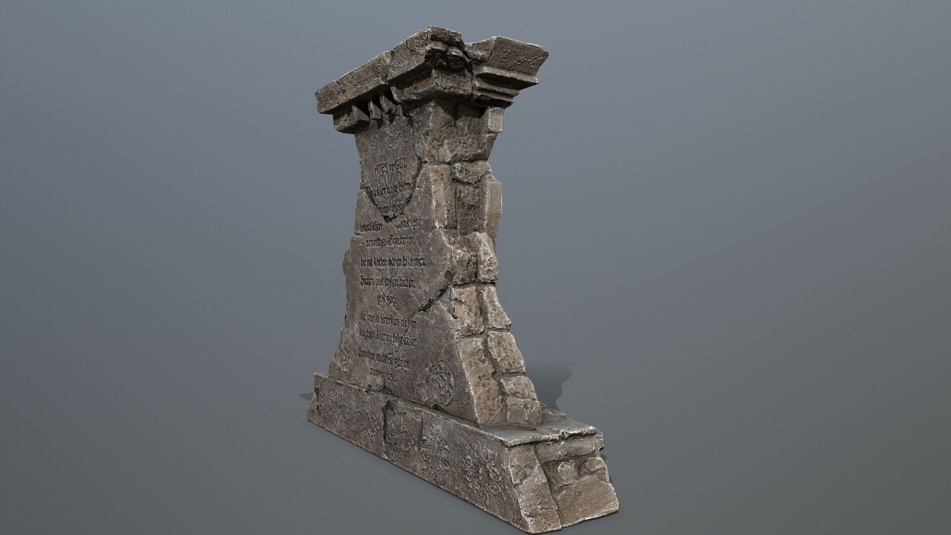 Lion fountain Low-poly 3D model_9