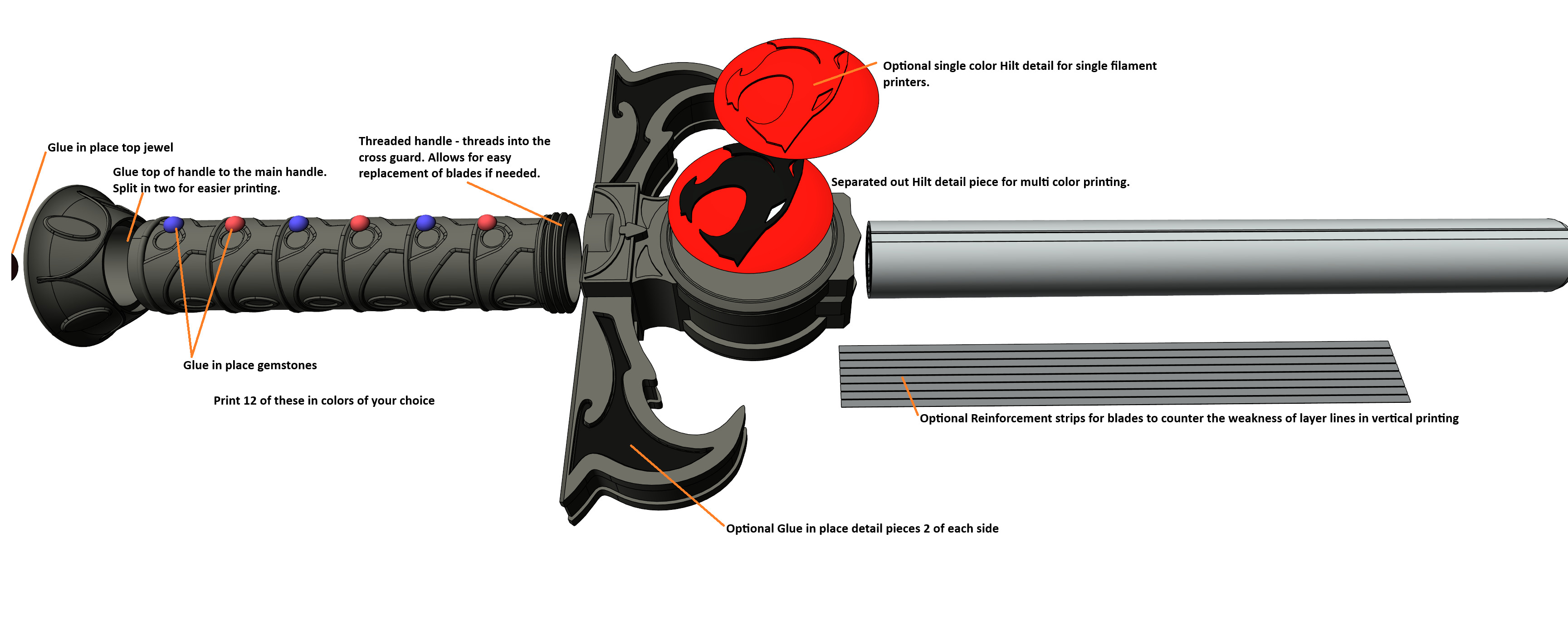 Lion O Collapsible Sword of Omens 3D print model_5