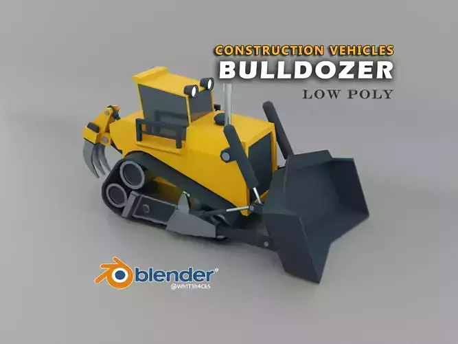 Bulldozer Heavy Vehicle Low-poly 3D model