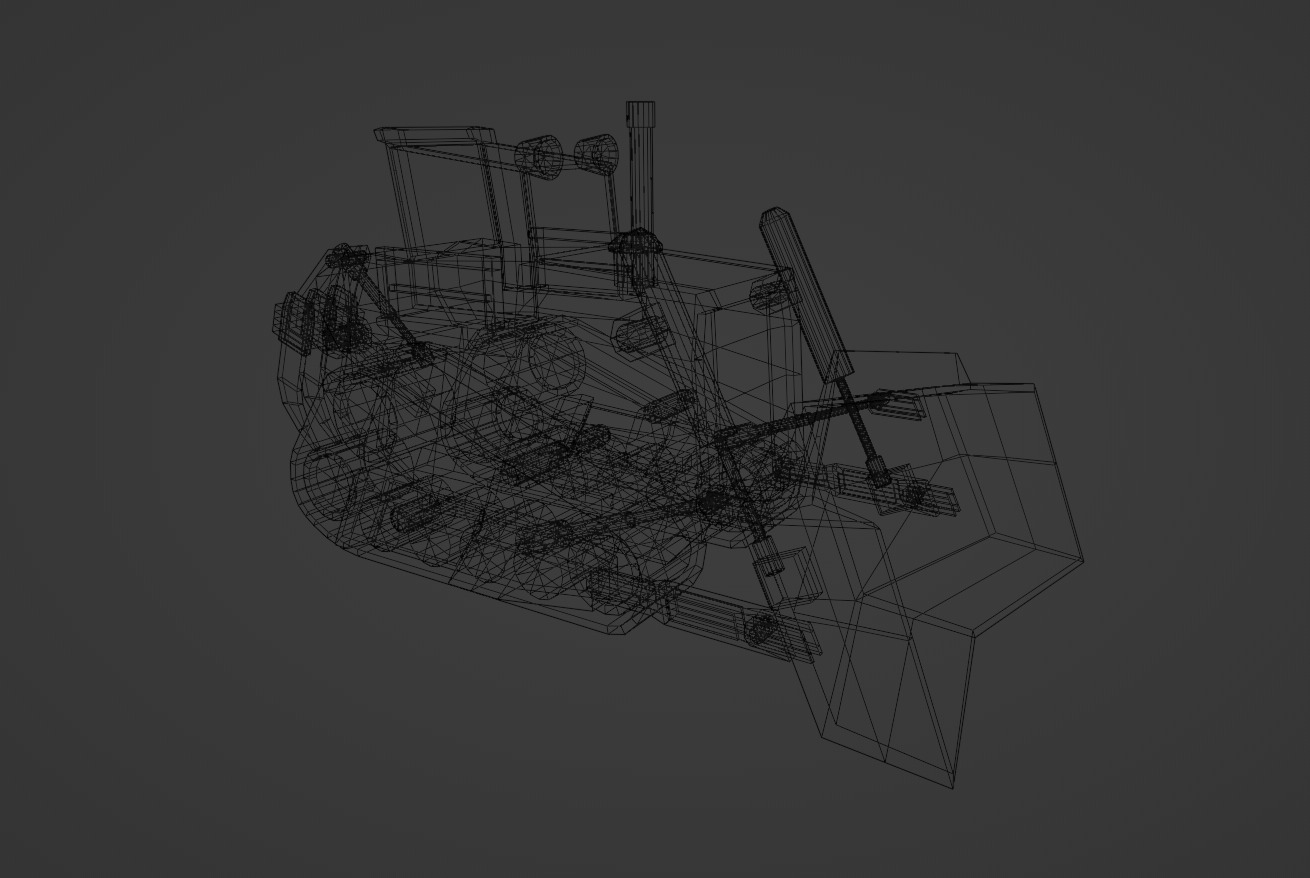 Bulldozer Heavy Vehicle Low-poly 3D model_7