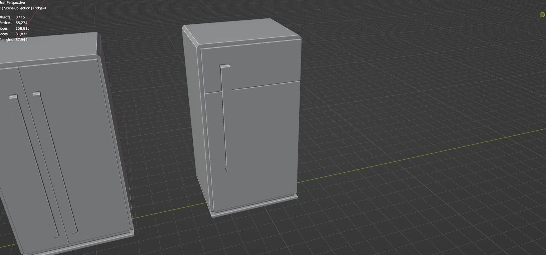 Low Poly 5 Refrigerator Mini Pack - 1 - Untextured Low-poly 3D model_18