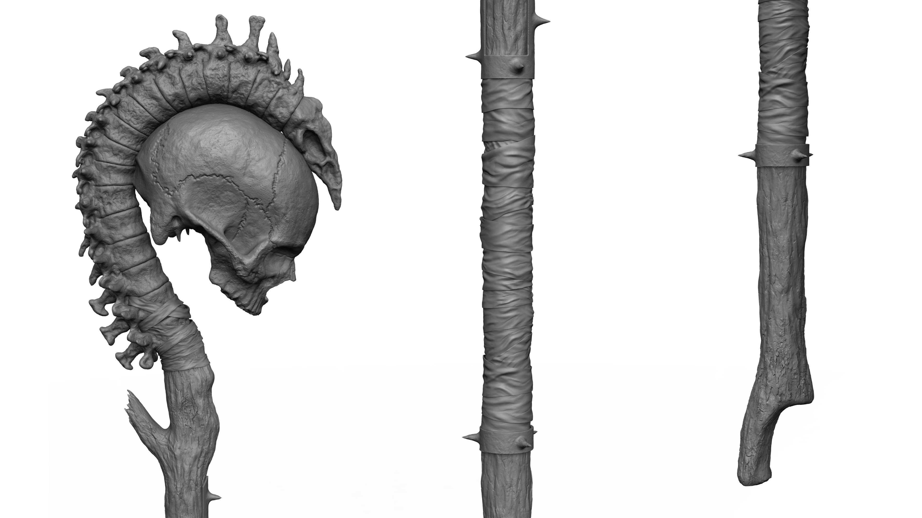 Ritual staff - Game Ready Low-poly 3D model_5