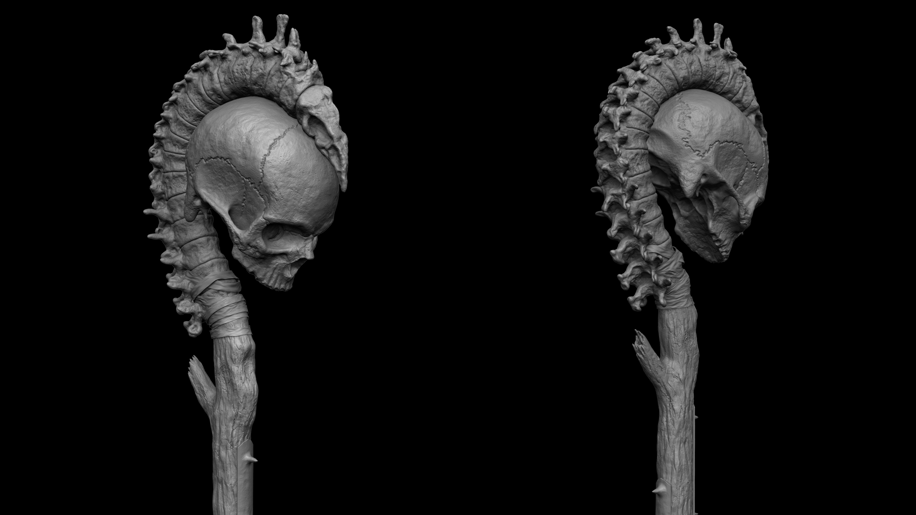 Ritual staff - Game Ready Low-poly 3D model_4