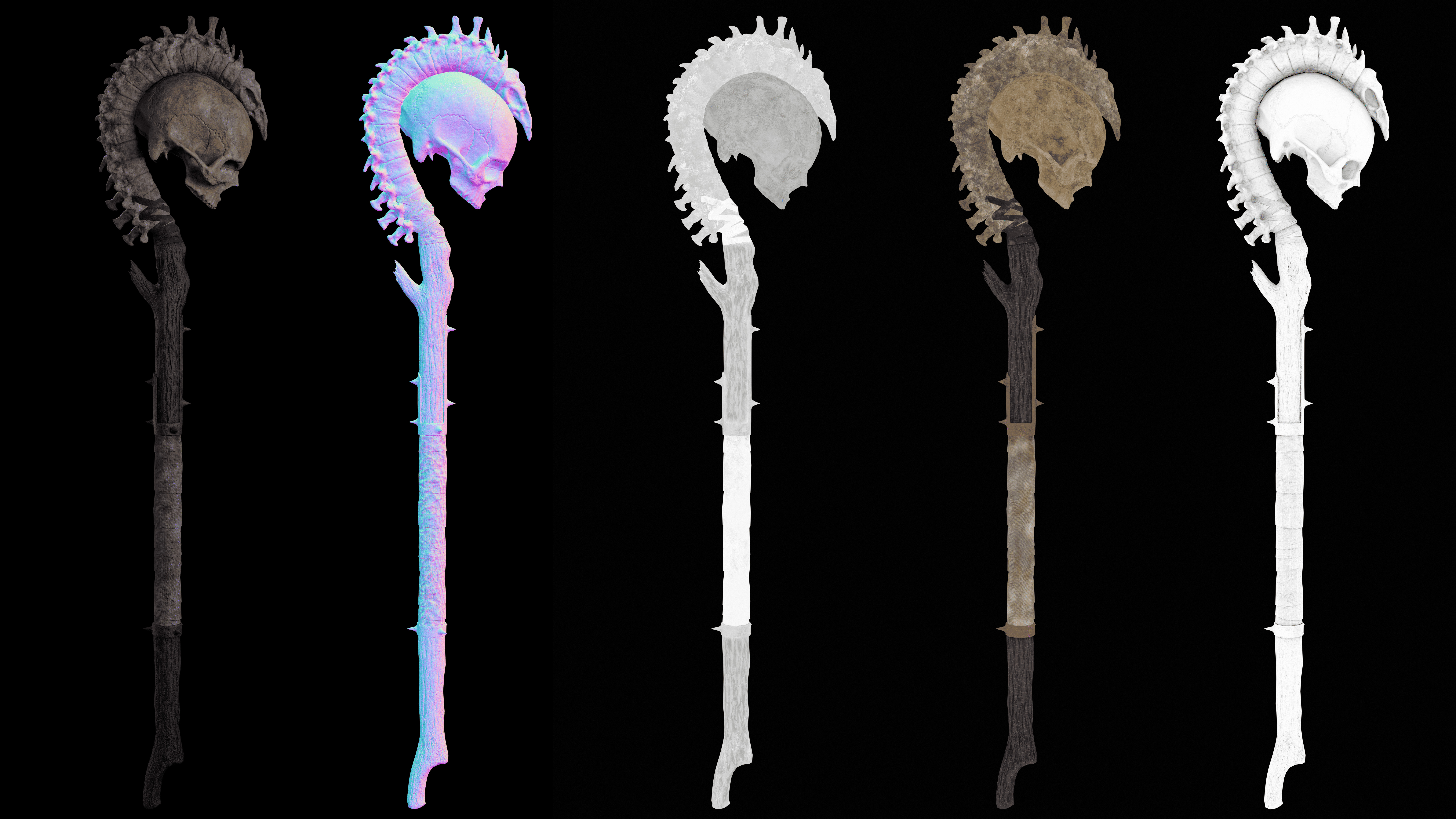 Ritual staff - Game Ready Low-poly 3D model_2