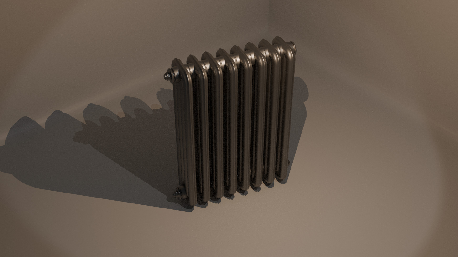 Vintage Radiator Low-poly 3D model_3